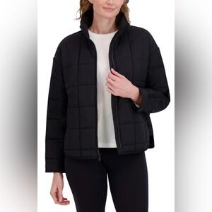 Roxy Quilted Puffer Jacket Black L NWT Full Zip Lightweight Coat